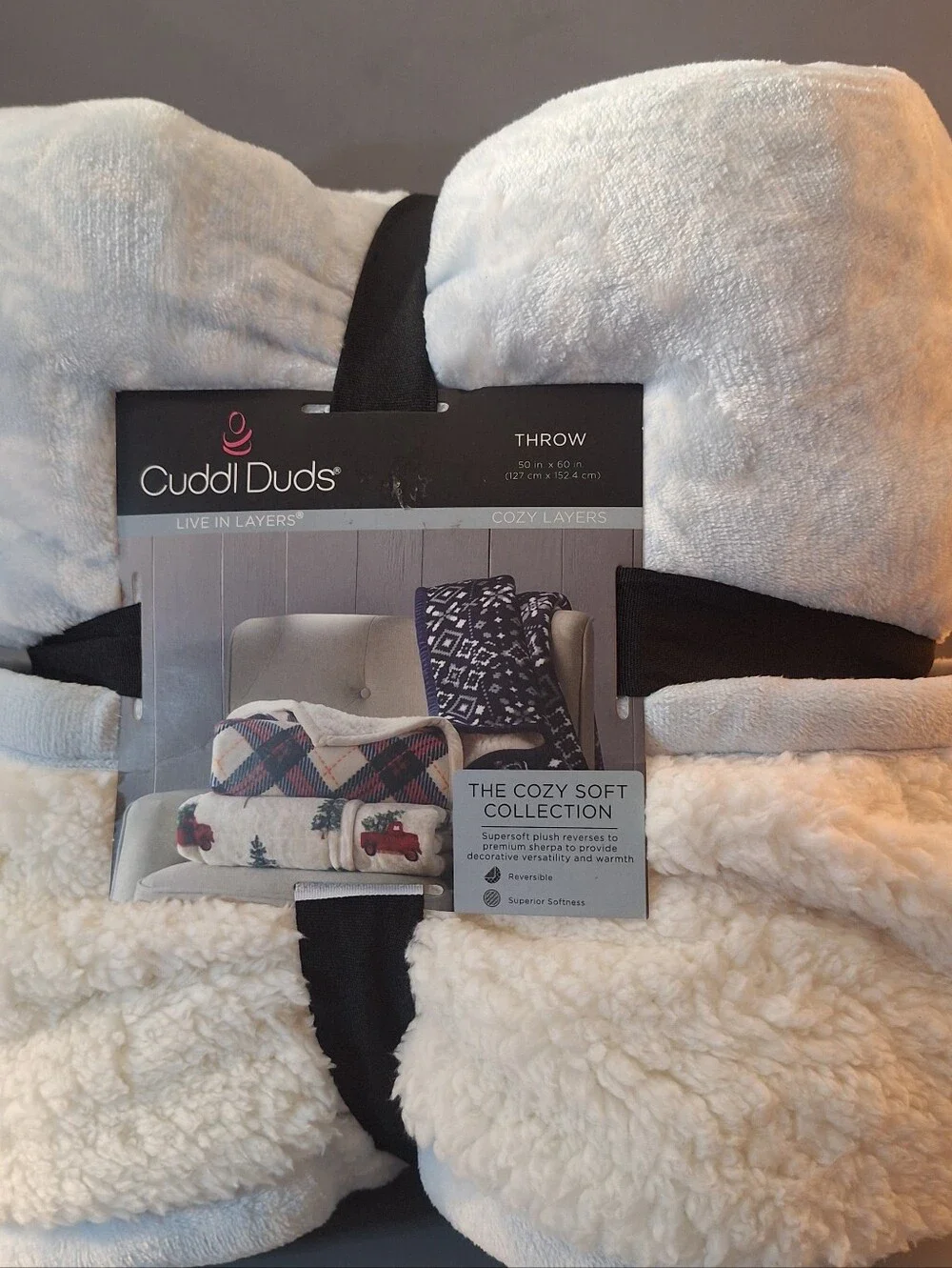 Cuddl Duds Blue Snowflake Throw is a cozy and stylish